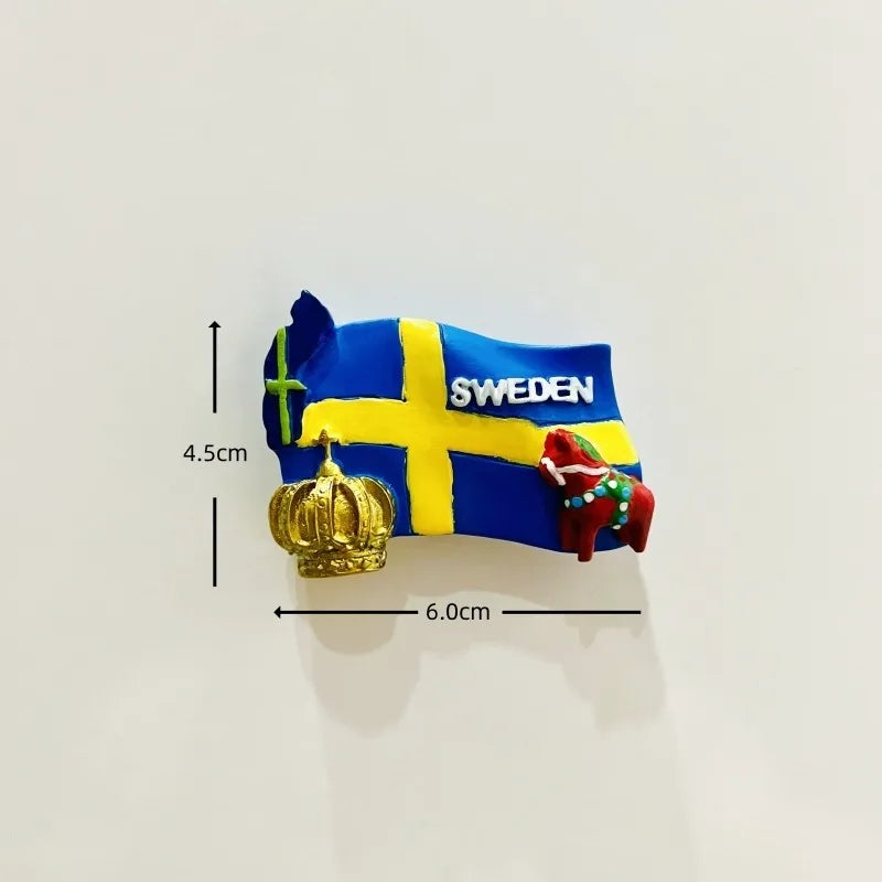 aimants décoratifs personnages suédois drapeau bateau viking souvenirs maison