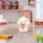 figurines mignonnes moutons résine couleurs variées visage souriant ruban cartoon