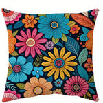taies d'oreiller motif floral multicolore moderne housse coussin polyester peacheskin zipper 40x40cm 45x45cm 50x50cm