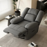 fauteuil relax contemporain cuir gris bois simple moderne poignées bouton commande
