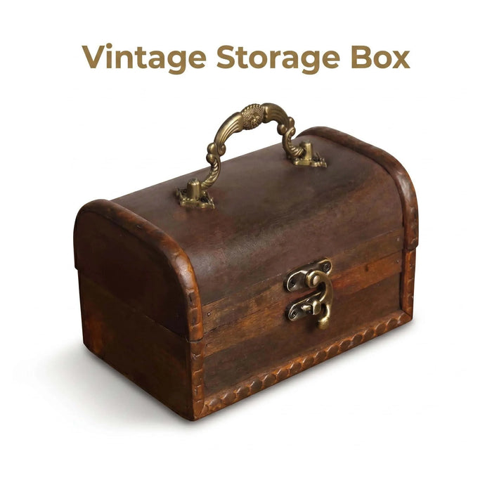 boîte rangement bois vintage marron poignée dorée cadenas décoration bijoux