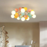 plafonnier led moderne sphères colorées chambre enfant salon ludique Jaune Orange Rose Vert