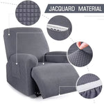 housse fauteuil inclinable gris jacquard moderne adhésif poche élastique intérieur