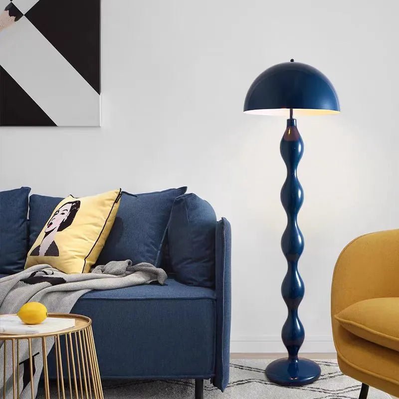 lampe sol moderne spirale vert olive bleu marine rouge abat jour fer abs pvc