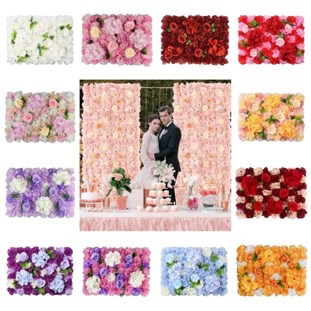 panneaux decoratifs florals fleurs artificielles feuilles vertes moderne intérieur anniversaire remise diplômes mariage rose