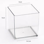 boîtes rangement transparentes cubes minimalistes 6cm 8cm 10cm 12cm 15cm