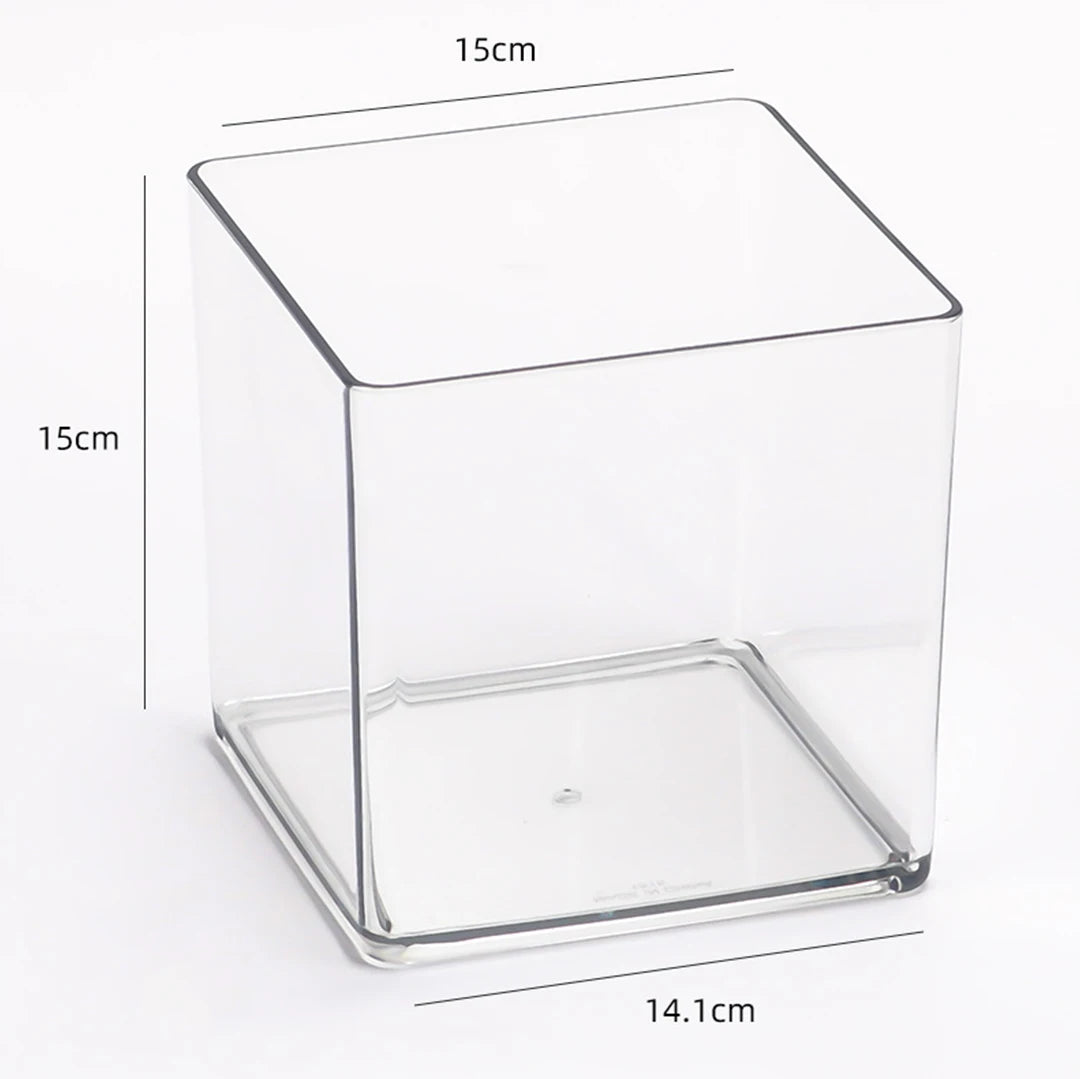 boîtes rangement transparentes cubes minimalistes 6cm 8cm 10cm 12cm 15cm