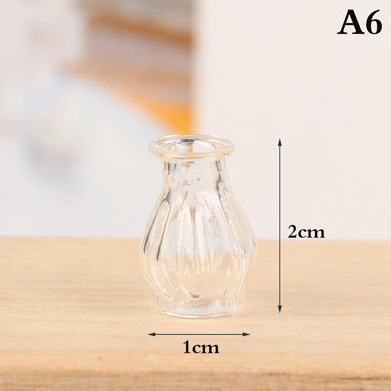 vases porcelaine transparents rayures verticales modernes accessoires maison poupée décoration chambre fleurs sèches