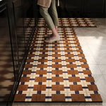 lot tapis cuisine antidérapants noir blanc motif géométrique moderne 60x40 cm