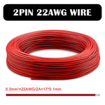 câble électrique flexible led 22awg 1m 5m 10m 2pin 3pin 5pin 6pin rouge blanc