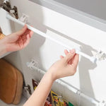 support mural extensible blanc moderne clips adhésifs hooks métal réglable sans perçage