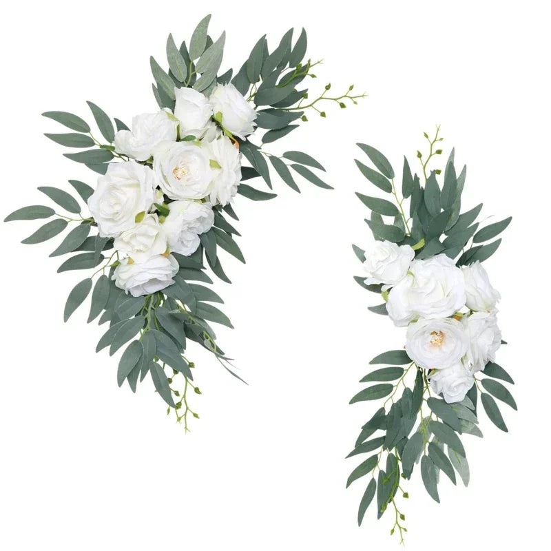 décorations florales mariage fleurs roses eucalyptus vert blanc anniversaire baby shower