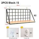 étagère murale industrielle métal bois blanc noir rangement salon chambre decoration moderne finition grille