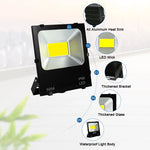 projecteur led extérieur 10w 20w 30w 50w 100w 200w ip66 moderne noir aluminium