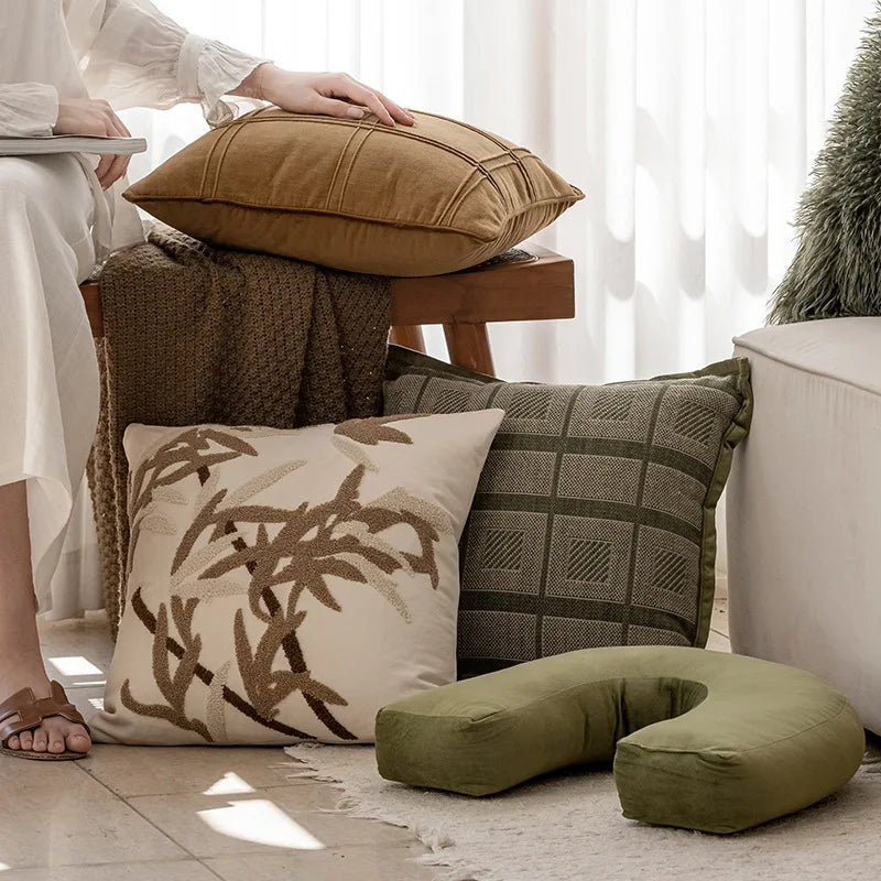 coussins décoratifs modernes motifs géométriques végétaux peluche maison voiture