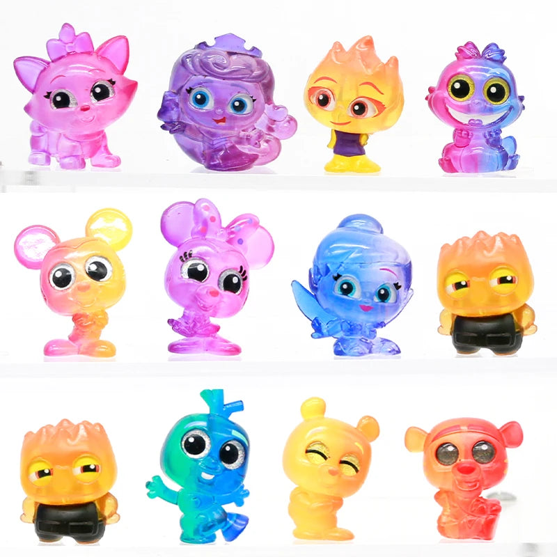 figurines animales transparentes couleur cartoon collectionnable occasionnellement défauts variées dimensions echangibles