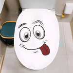 autocollants toilette souriant dessin animé blanc yeux grands ouverts larmes sourire langue sortie salle