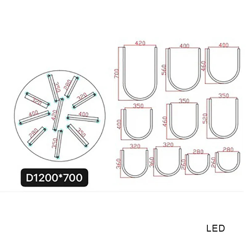 lustre moderne blanc doré courbes élancées contemporain sans plaque télécommande lumière led