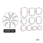lustre moderne blanc doré courbes élancées contemporain sans plaque télécommande lumière led