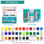 peintures huile couleurs palette pinceaux bleu vert rouge noir blanc jaune orange marron classique