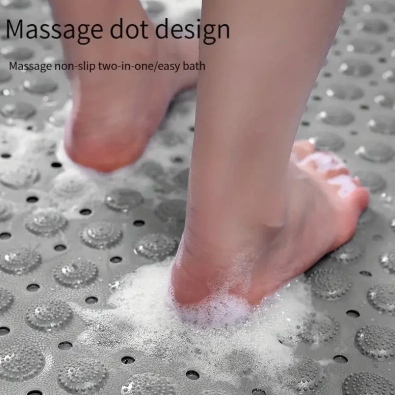 tapis bain antidérapant perforé gris blanc points massage 35x70cm salle bain moderne fonctionnel