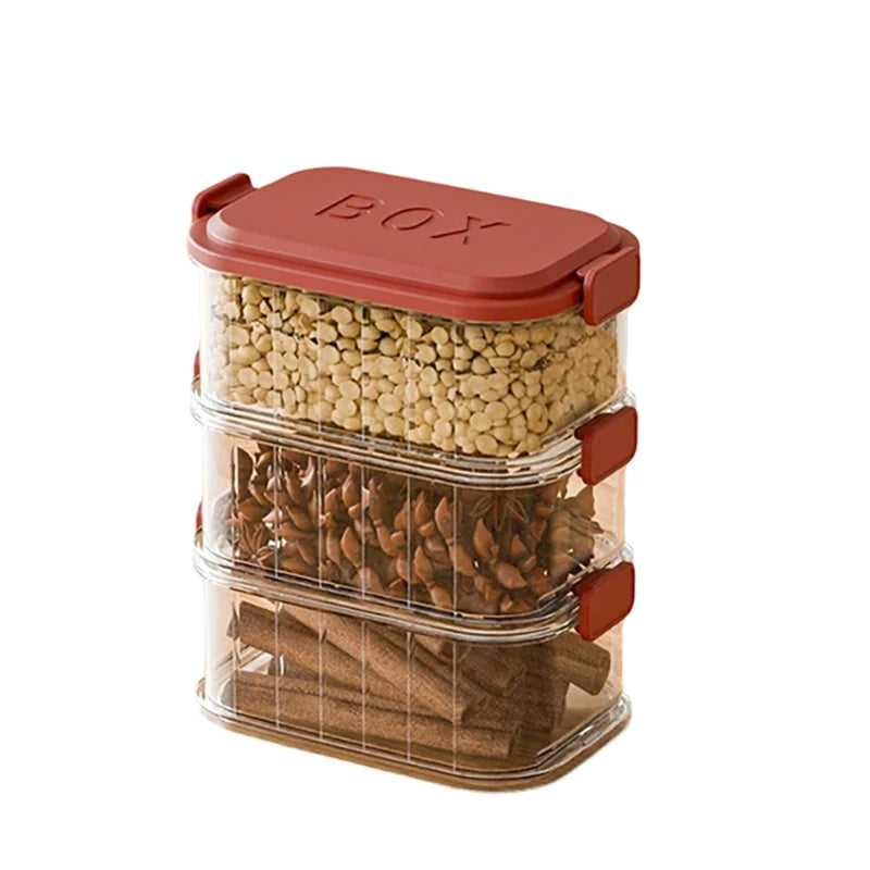 boîtes rangement transparentes herbes épices clips modernes pratiques stockage aliments