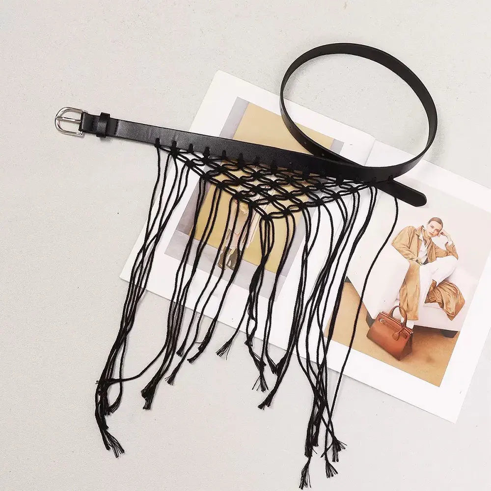 ceinture tissée franges vert olive blanche boho chic femme ACCESSOIRE JUPES MODE ETHNIQUE ANCIENT