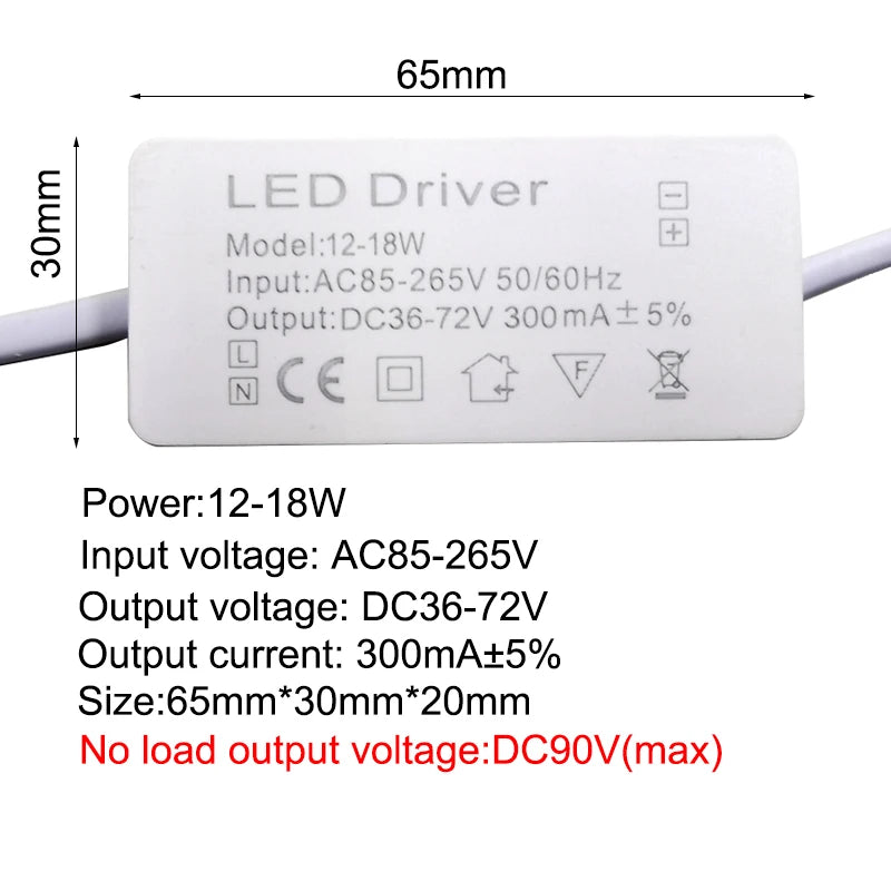 pilote led alimentation 3w 12w 18w durable facile ac85 265v rohs ccc