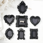 cadre decoratif noir baroque resine mural classique ornements decor maison tridimensionnel moderne