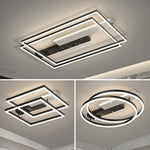 Luminaire LED moderne pendentif noir blanc géométrique 20+LED 3000lm chambre salon