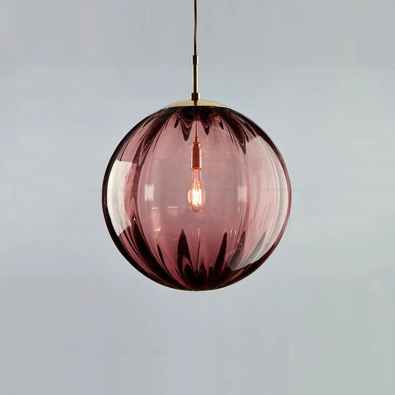 lampe suspendue moderne verre texturé bleu marron gris ampoule edison filaire 249lm 3ans garantie