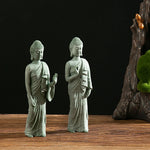 statue jardin bouddha pierre vert clair texture granulée classique
