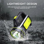 torche rechargeable led puissante moderne noire verte côté lumineuse flasher camping