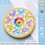 coasters mosaïque multicolores créatifs artisanal diy bambou transparents opaques