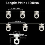 rideau bretelles blanc moderne opacité voies accessoires polyeștre plastique 6cm 8cm interval