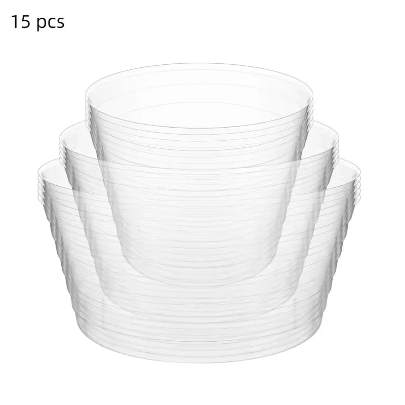 plateaux cache pots plastique transparent moderne rayures adhésif 10 inches
