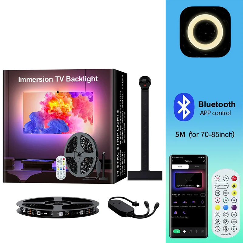 ruban led multicolore moderne clips télécommande application mobile synchronisation musicaleRGBO