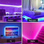 ruban led rgb multicolore moderne télécommande adhésif chargeur usb chambre