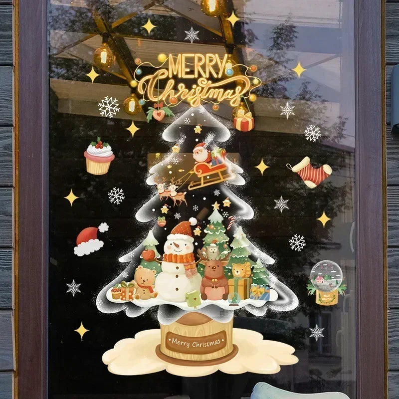 Application autocollants Noël sur fenêtre intérieure