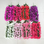 guirlande fleurs artificielles violet rose rouge blanc feuilles vertes modernes decoration intérieure 88cm