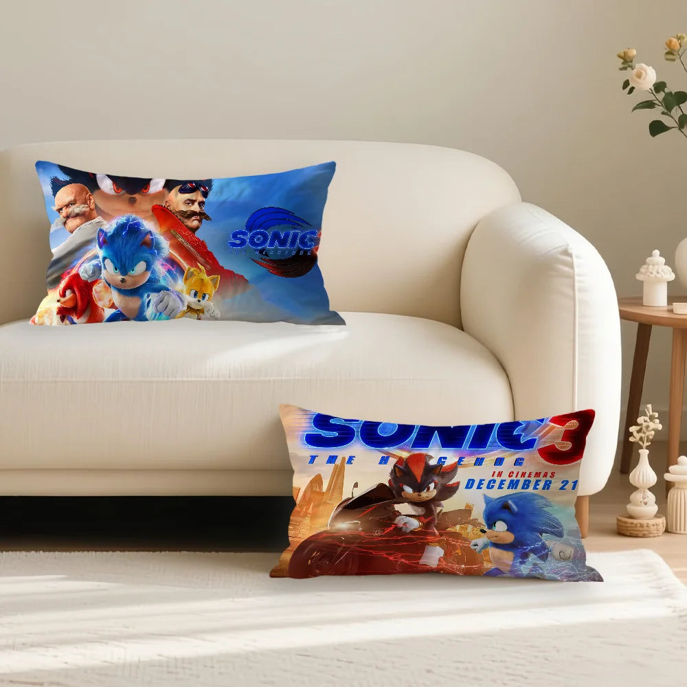 coussin moderne sonic bleu rouge blanc non toxique polyester