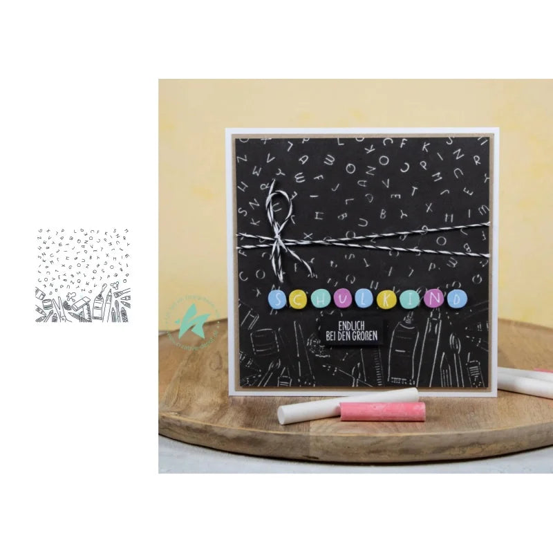 matrices découpe tampons scrapbooking cartes postales lettres alphanumériques cercles colorés moderne minimaliste papier cartonné