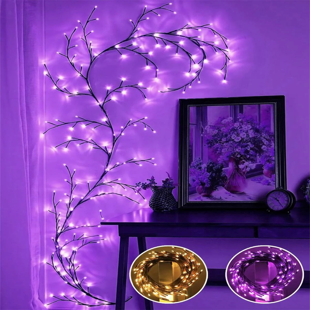 guirlande lumineuse branchée led blanc décorative romantique sans fixation 5v usb