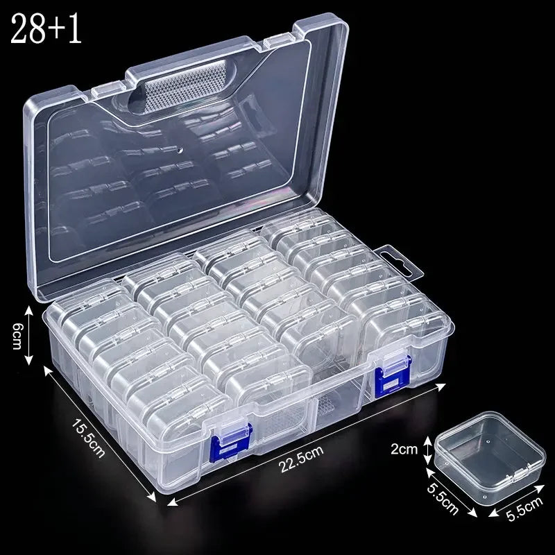 boîtes rangement transparentes modernes bijoux 30 miniatures incluses grande boîte pratique portative