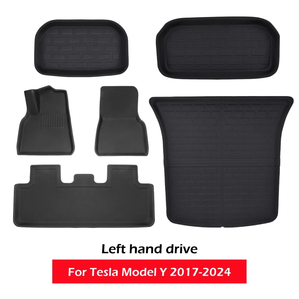 tapis sol 3d luxueux noir moderne tesla 2017 2024 tissé étanche
