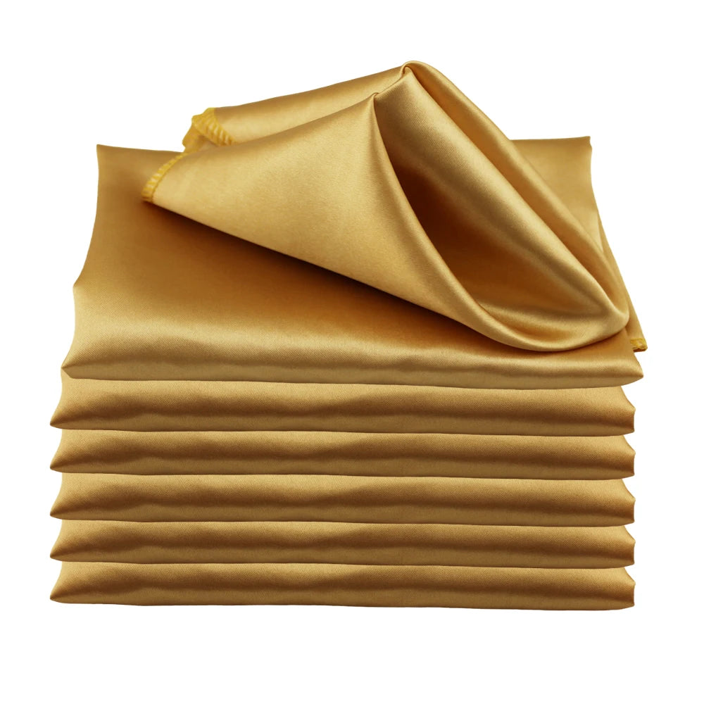 serviettes table satin carrées mariage décoration fête couleur unie classique
