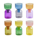Vases modernes transparents vert bleu orange rose jaune set deux mini vases terrarium fonction