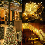 guirlande lumineuse blanc chaud 800 led 220v ip44 moderne clips télécommande