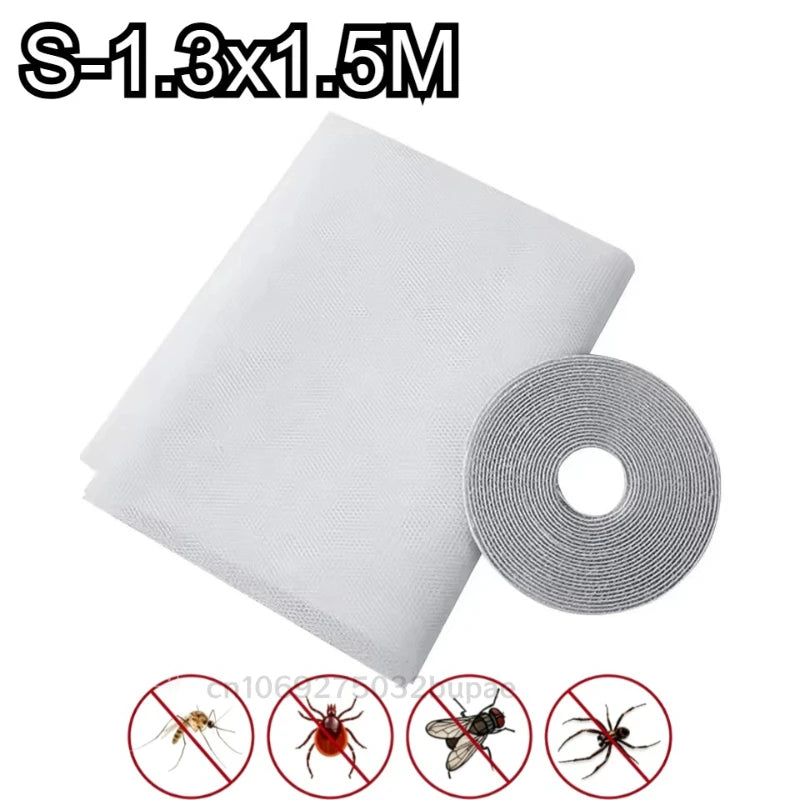 filet anti moustiques adhésif fenêtre blanc translucide maille fine modernerollable sans perçage easy install