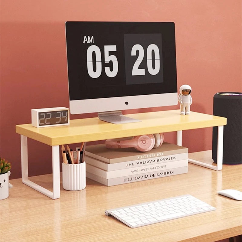 support bois métal noir tablette ordinateur portable étagère moderne rangement